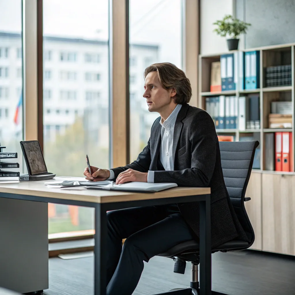 Business person in an office